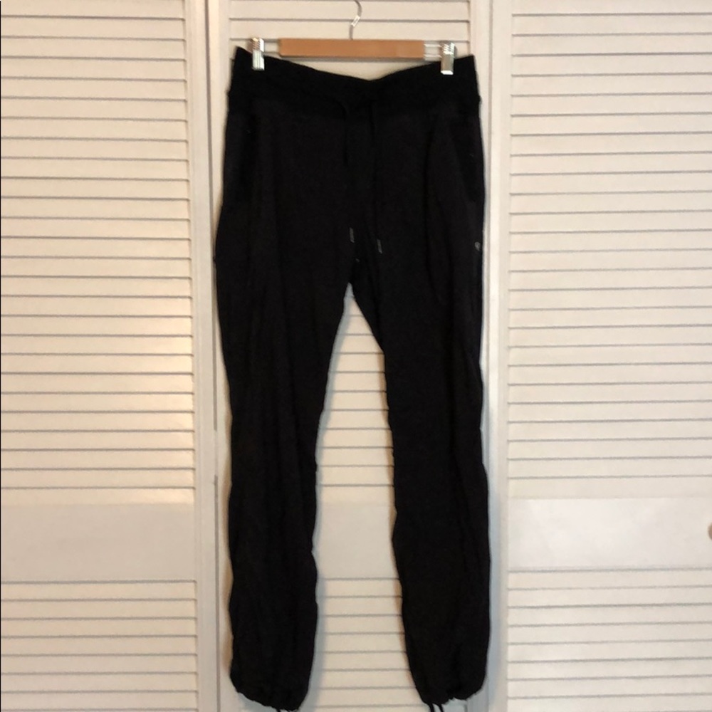 Full length size 12 black lululemon tie up pants